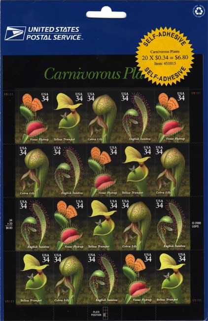 Carnivorous Plant Stamps - United States | | Carnivorous Plant Nursery