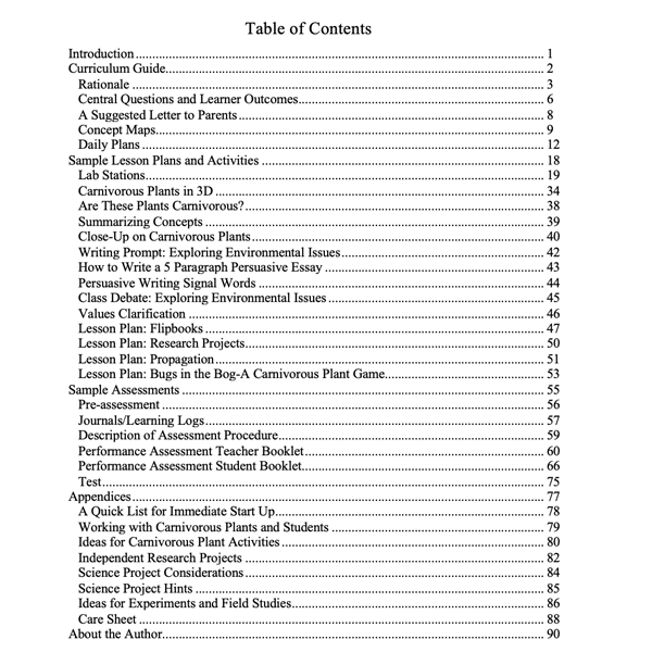 Instructional Unit - Carnivorous Plants (Digital Download) | | Carnivorous Plant Nursery