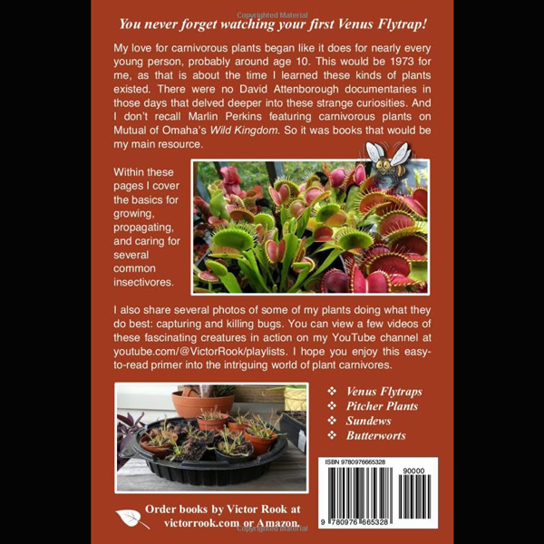 A Life with Carnivorous Plants by Victor Rook. back cover