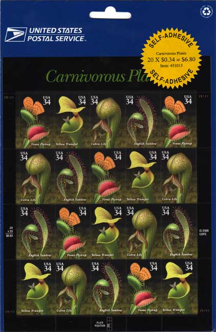 Carnivorous Plant Stamps - United States